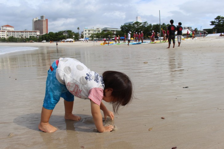 初めて海に行った時のニョロ助